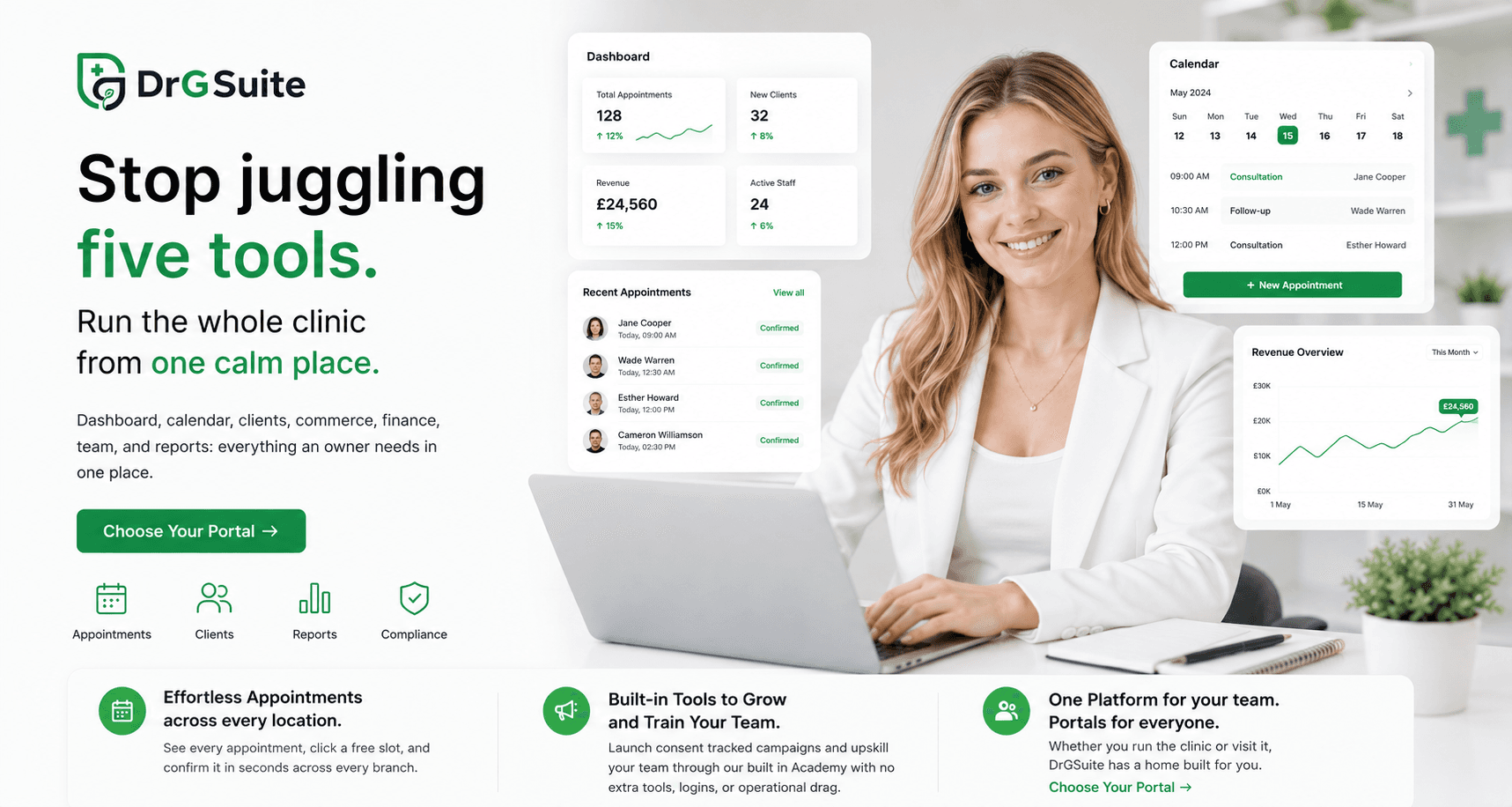 Clinic professional using DrGSuite